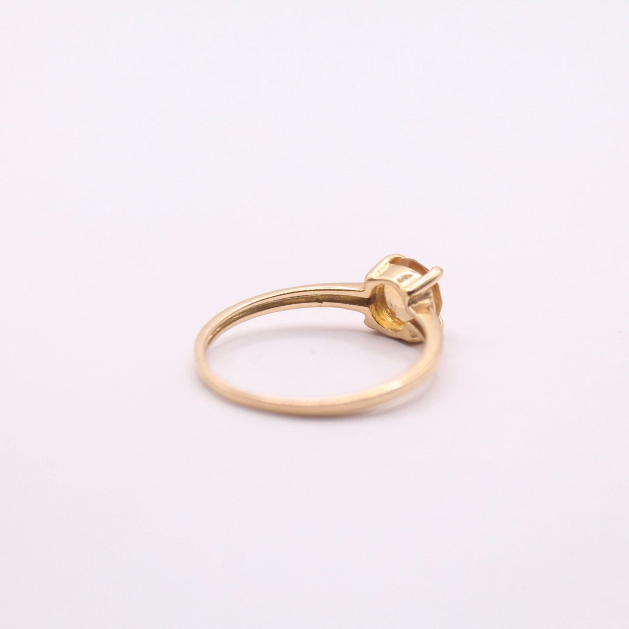 Rose Cut Single Citrine Ring