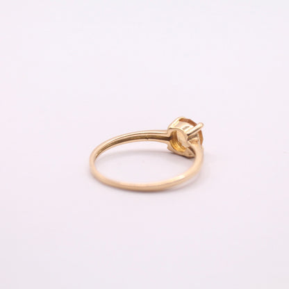 Rose Cut Single Citrine Ring