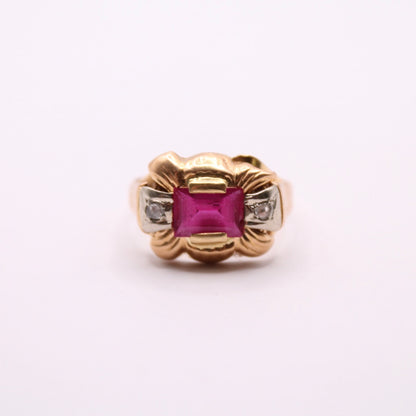 Ruby & Rose Cut Diamond Bow Ring