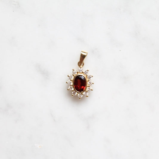 Garnet Lady Di Pendant