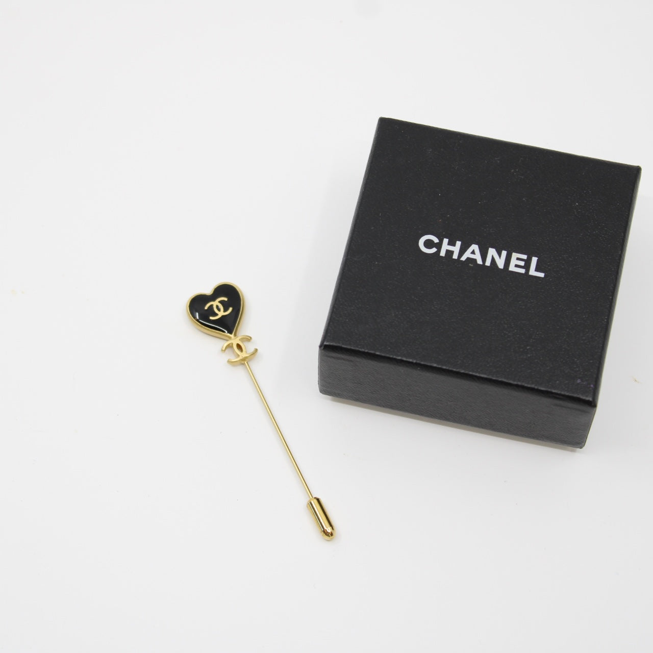 Chanel Enamel Heart Pin Brooch
