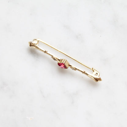 Pink Sapphire & Seedpearl Brooch