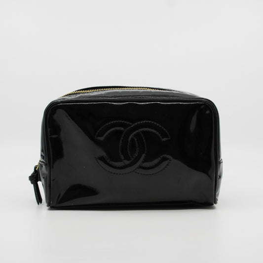 Chanel COCO Mark Patent Leather Cosmetic Pouch