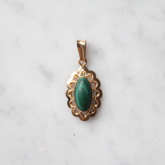 Malachite Flower Pendant