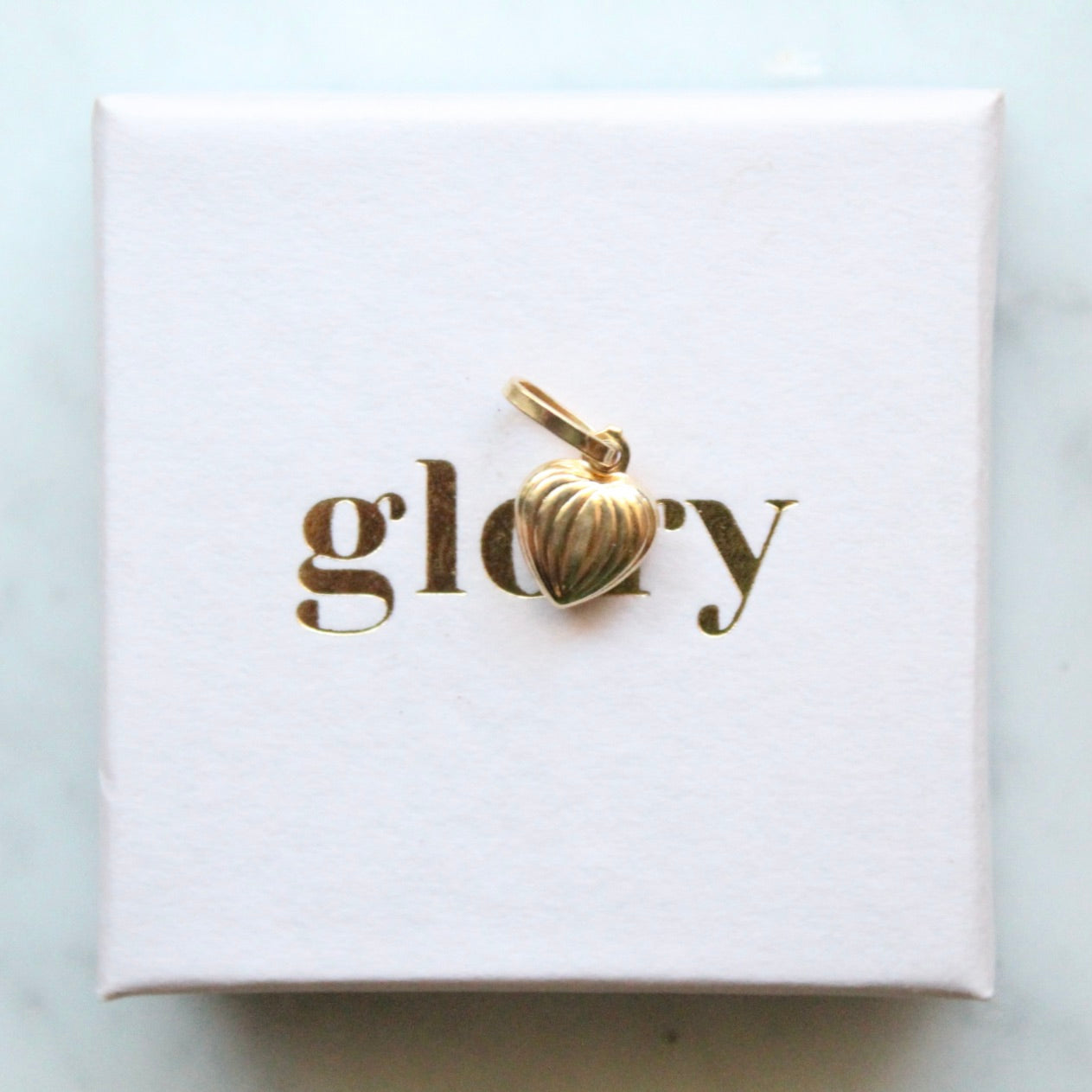 Tiny Striped Heart Charm