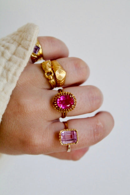 Pink Sapphire Cushion Ring