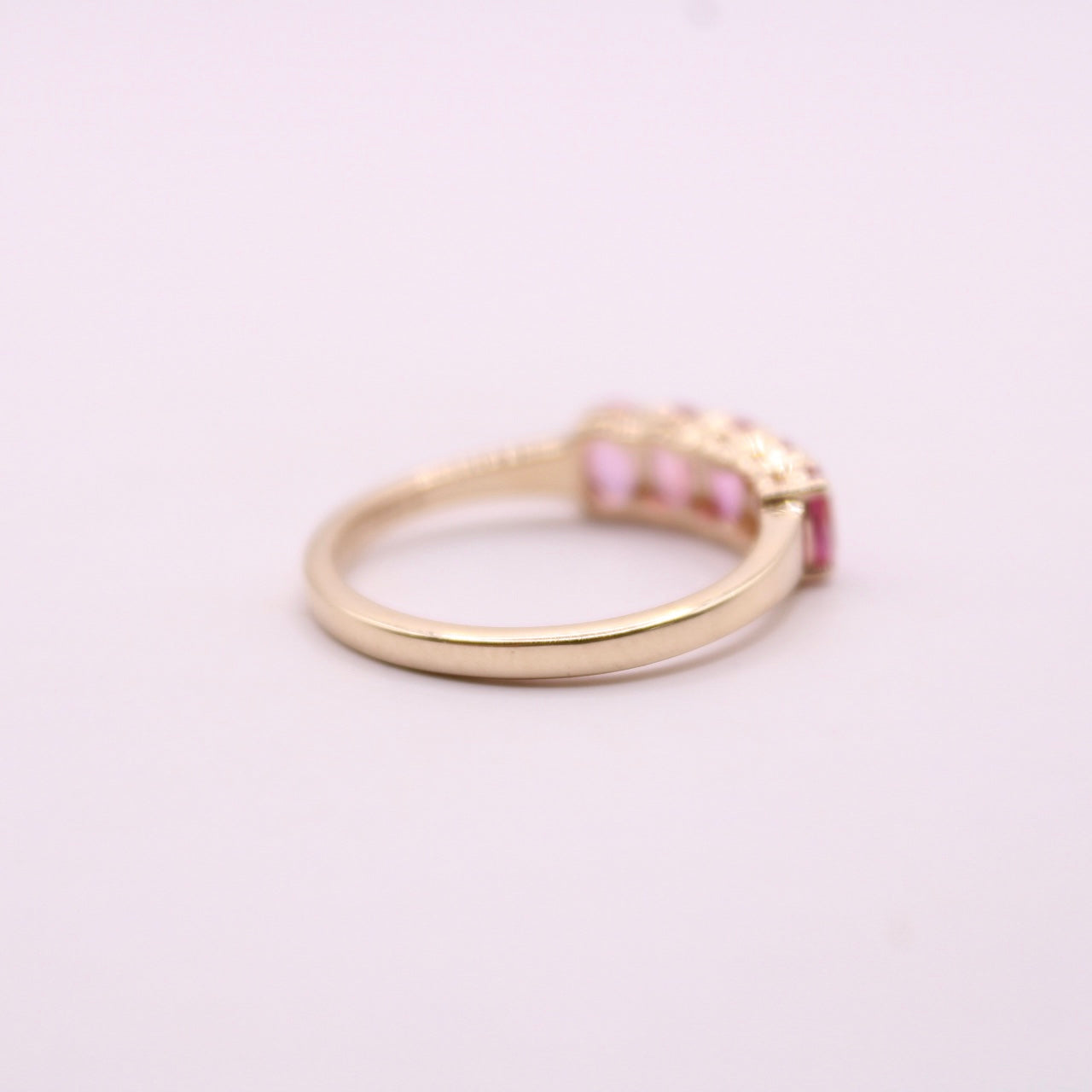 Padparadscha Sapphire Row Ring
