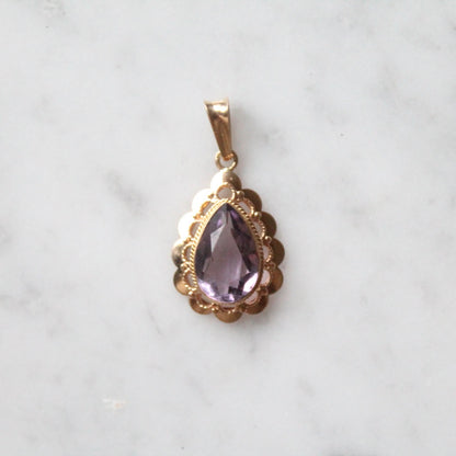 Decorated Amethyst Flower Pendant