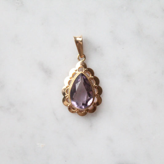 Decorated Amethyst Flower Pendant