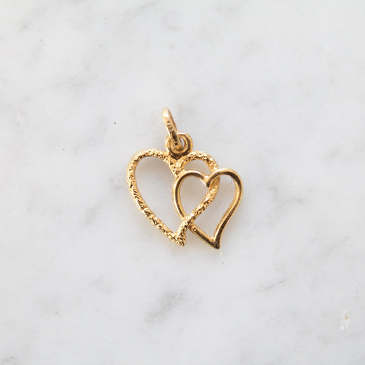 Solid Double Heart Charm