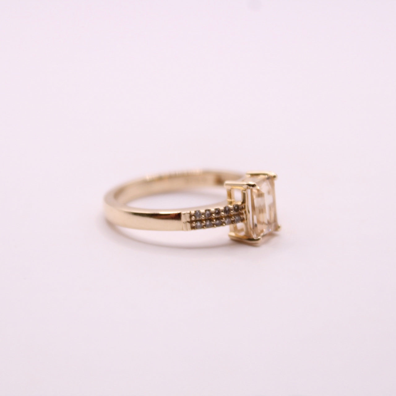 Morganite & Champagne Diamond Ring