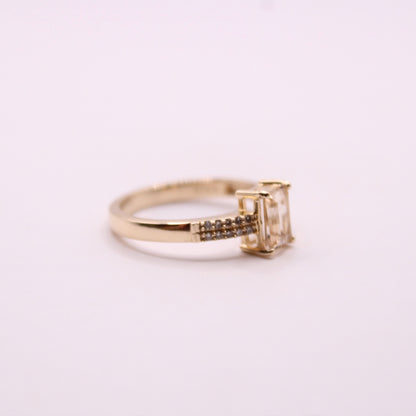 Morganite & Champagne Diamond Ring