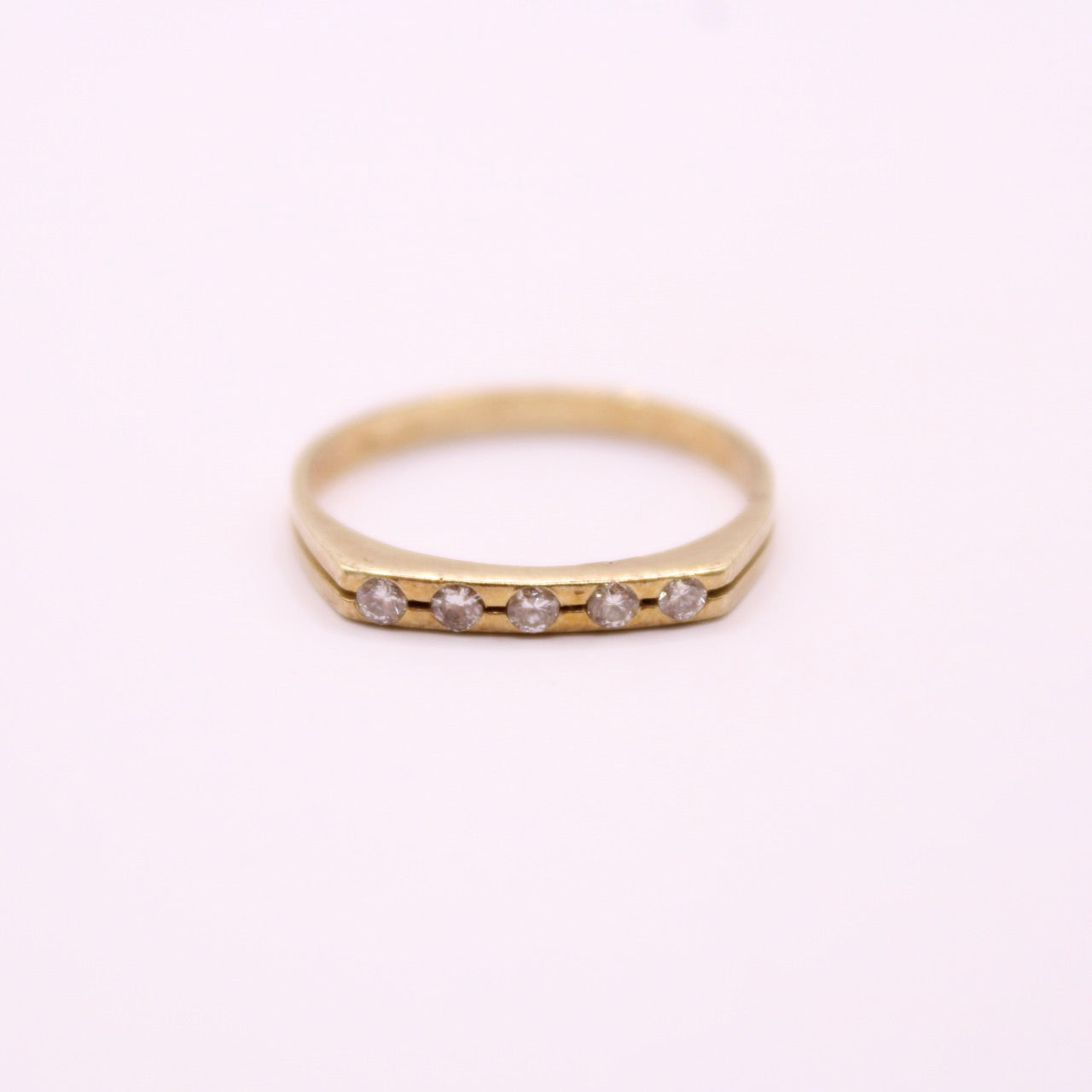 Square Diamond Row Ring