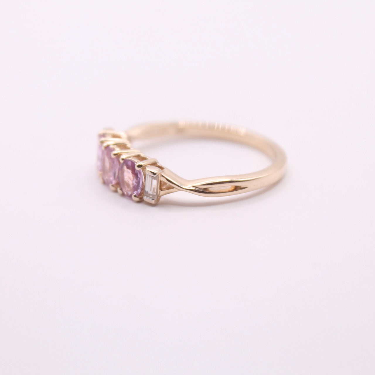 Pink Sapphire Trilogy Ring