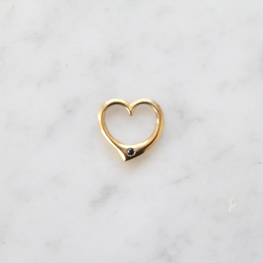 Floating Sapphire Heart Charm