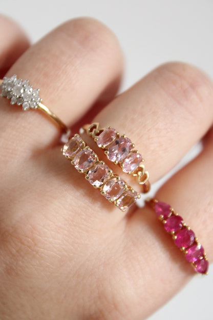 Pink Morganite Row Ring