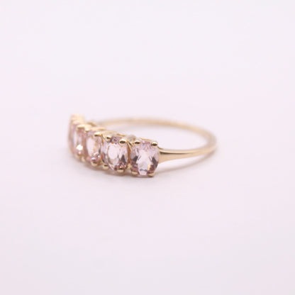 Pink Morganite Row Ring