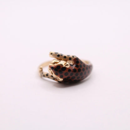 Enamel Leopard Wrap Ring