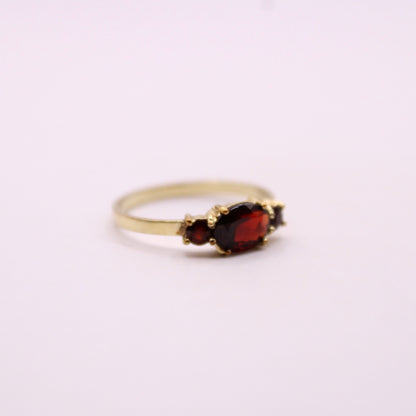 Garnet Trilogy Ring