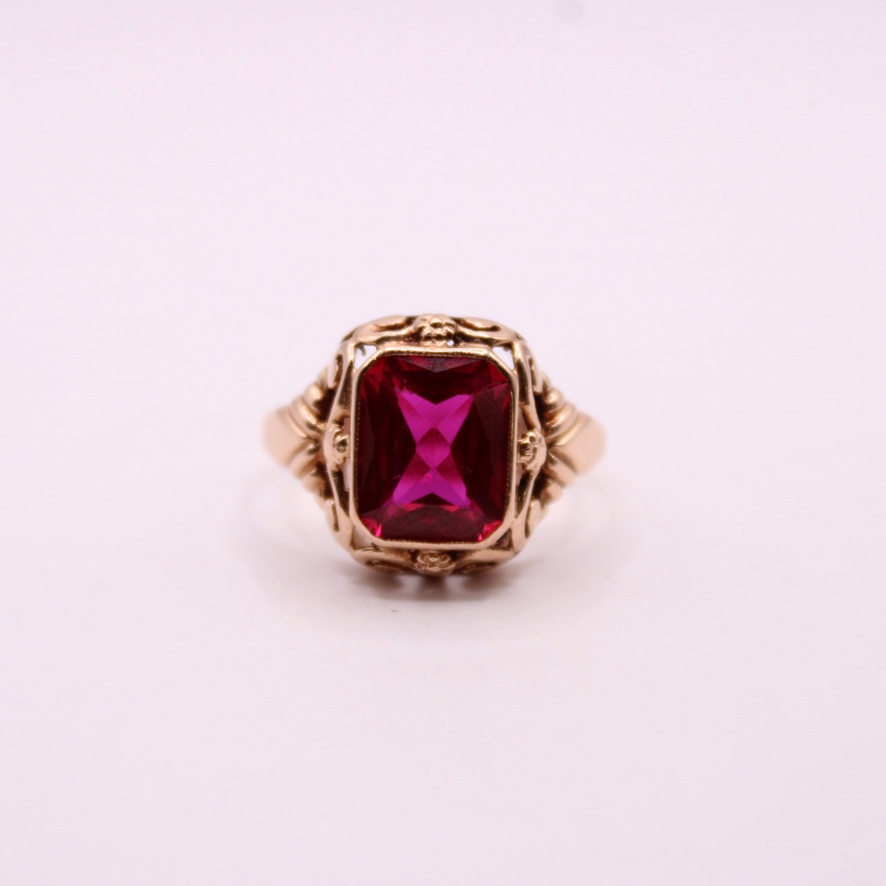 Decorated Ruby Statement Ring