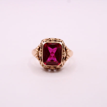 Decorated Ruby Statement Ring