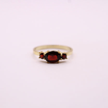 Garnet Trilogy Ring