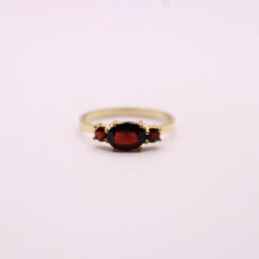 Garnet Trilogy Ring
