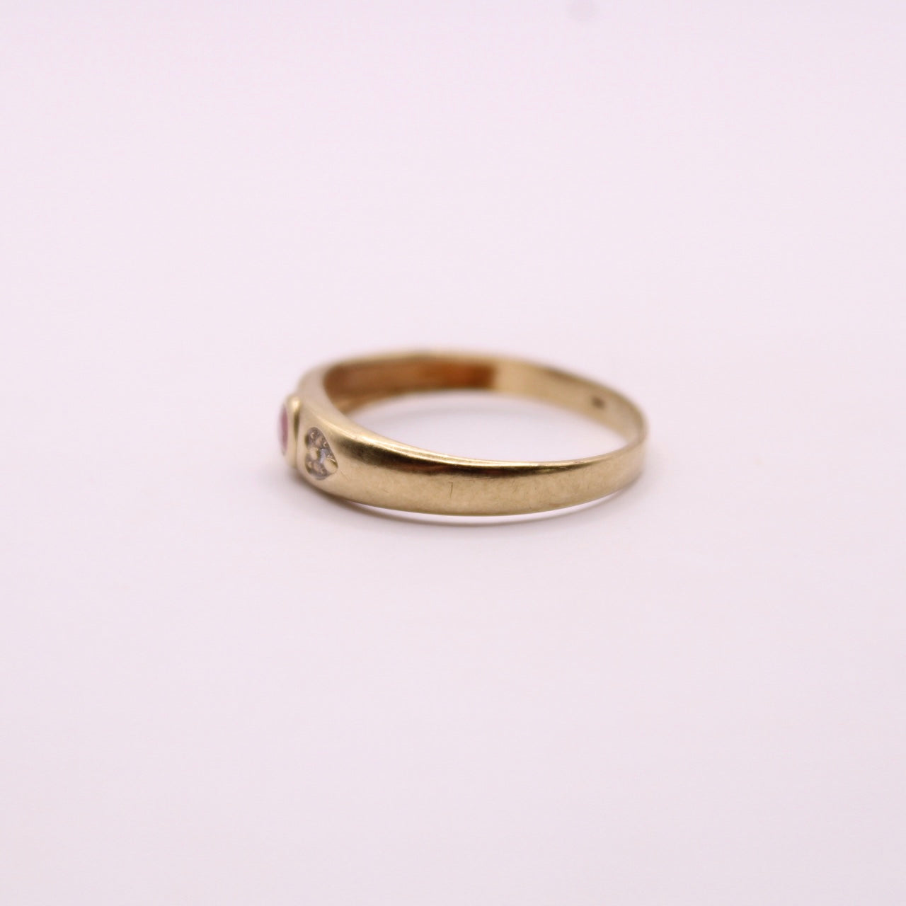 Ruby & Diamond Hearts Band Ring