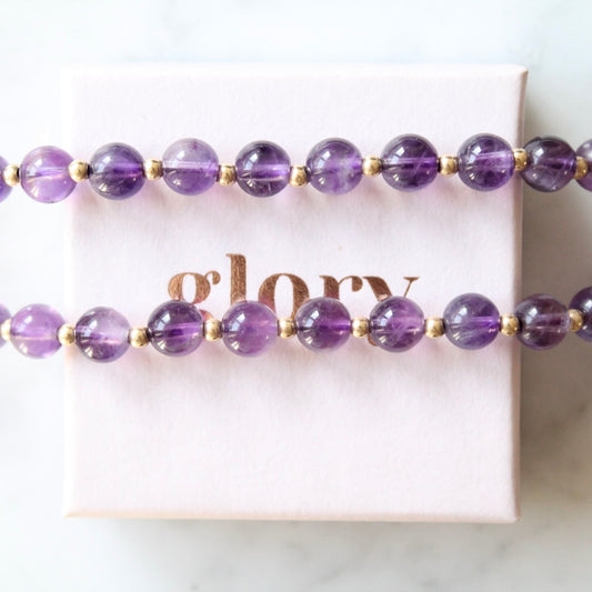 Amethyst & 14K Beads Necklace