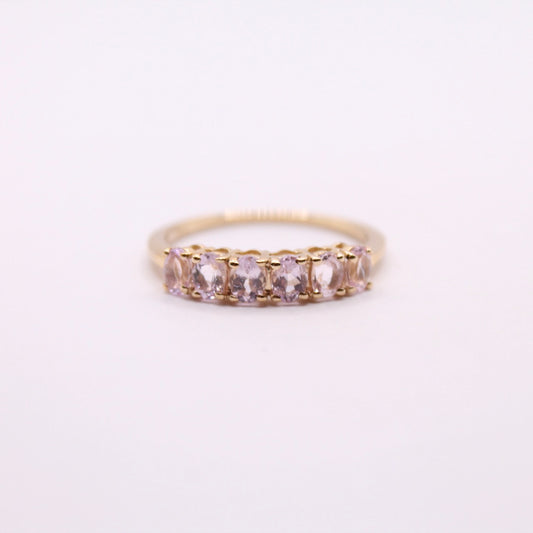 Pink Topaz Row Ring