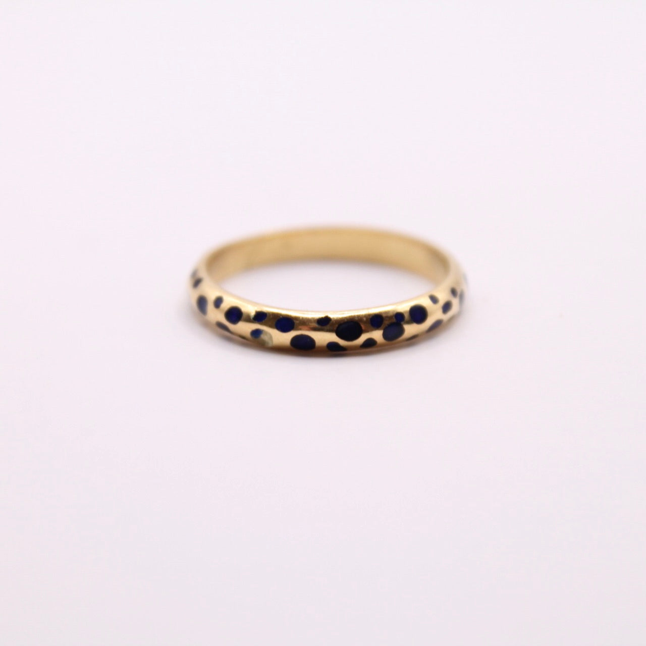 Blue Enamel Leopard Ring