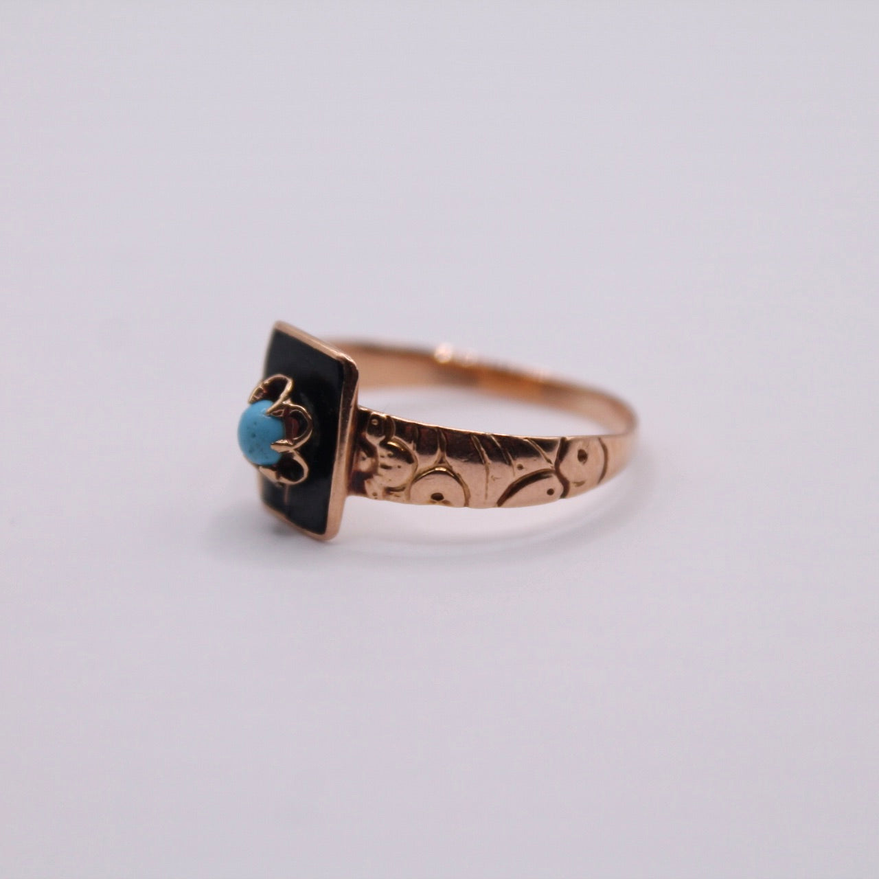 Enamel & Turquoise Flower Ring