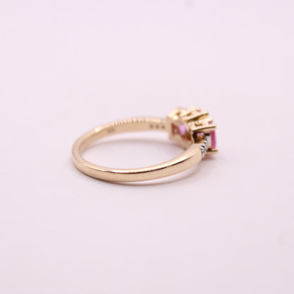 Pink Sapphire Trilogy Ring