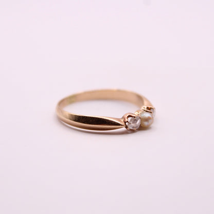 Freshwater Pearl & Diamond Trilogy Ring
