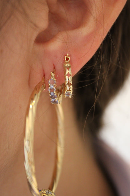 2-in-1 Tanzanite Huggie Earrings