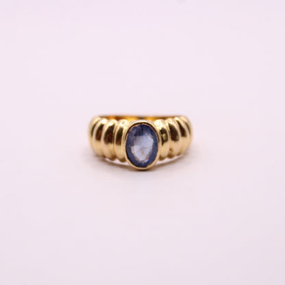 Heavy Sapphire Band Ring