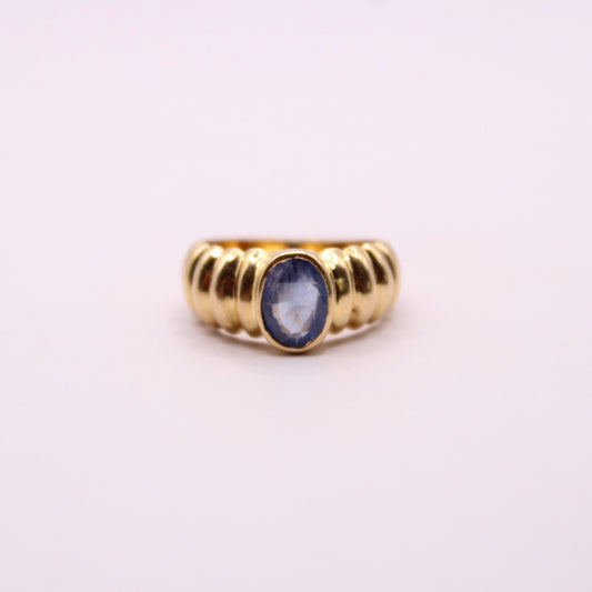 Heavy Sapphire Band Ring