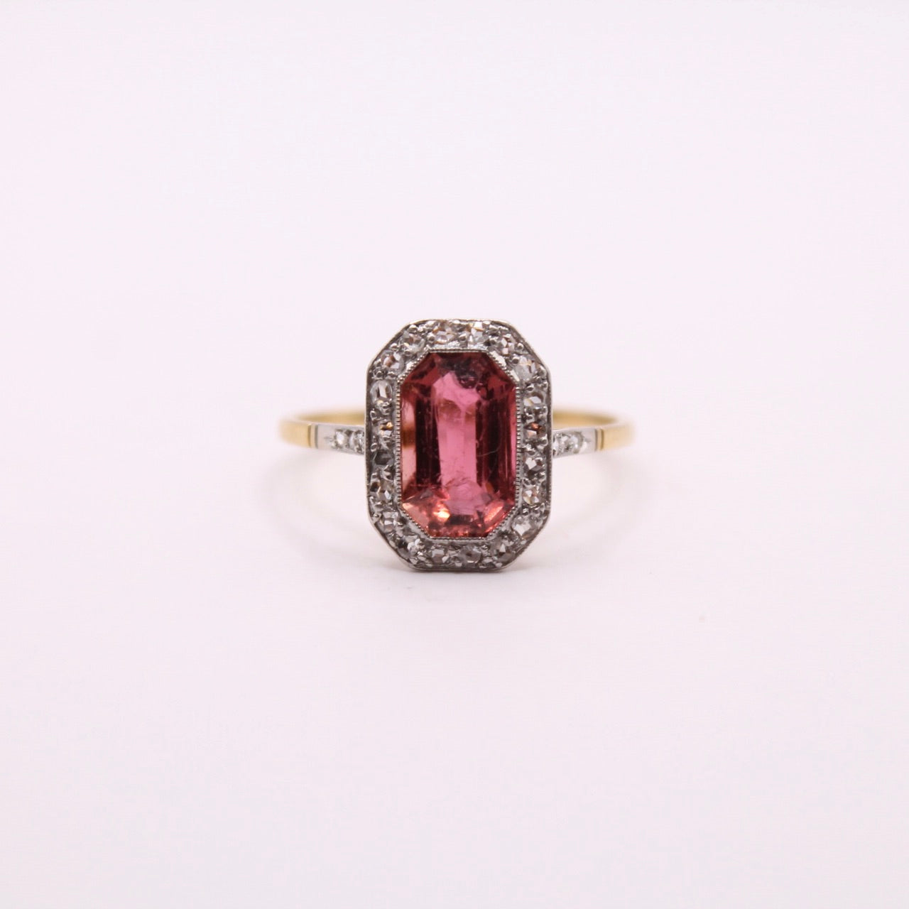 Antique Tourmaline & Rose Cut Diamonds Ring