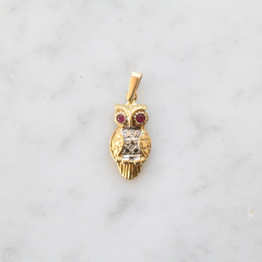 Ruby Owl Pendant