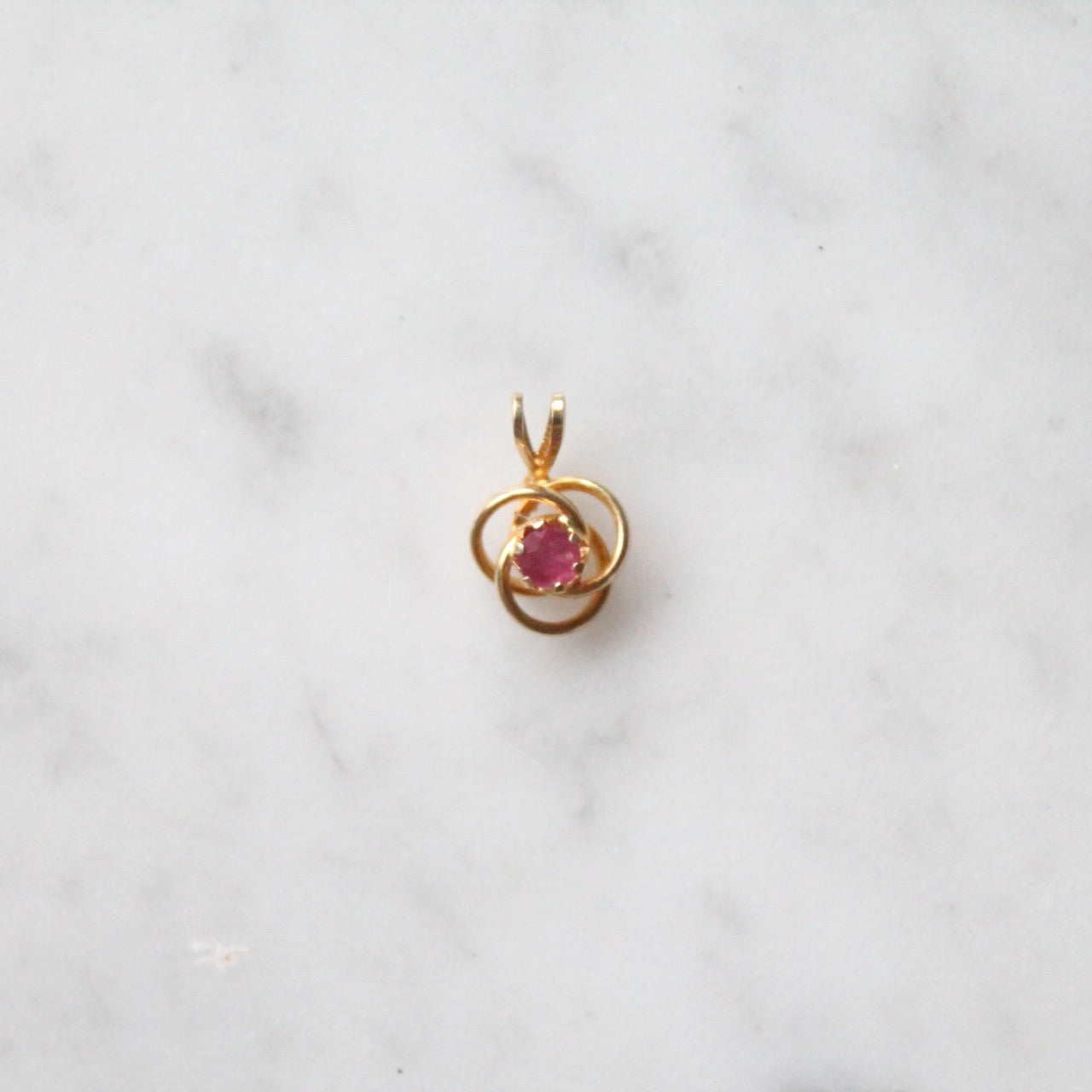 Ruby Flower Pendant