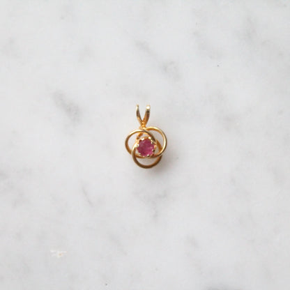 Ruby Flower Pendant