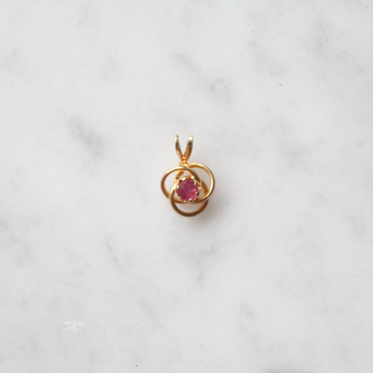 Ruby Flower Pendant