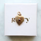 Garnet Striped Heart Charm