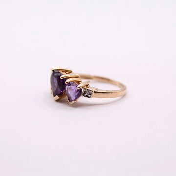 Amethyst Heart Trilogy Ring