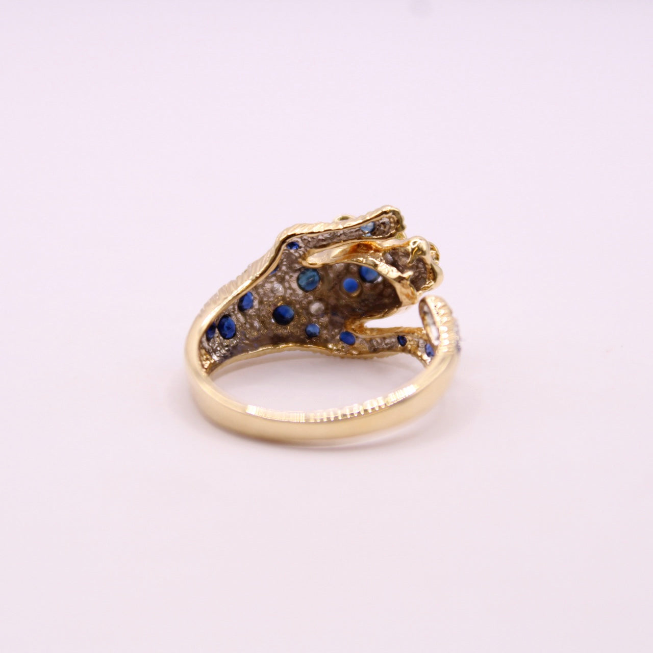Sapphire, Diamond & Emerald Leopard Ring