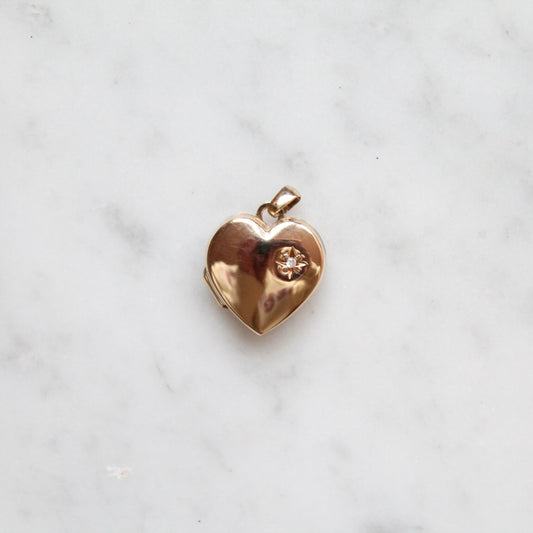 Diamond Heart Photo Locket