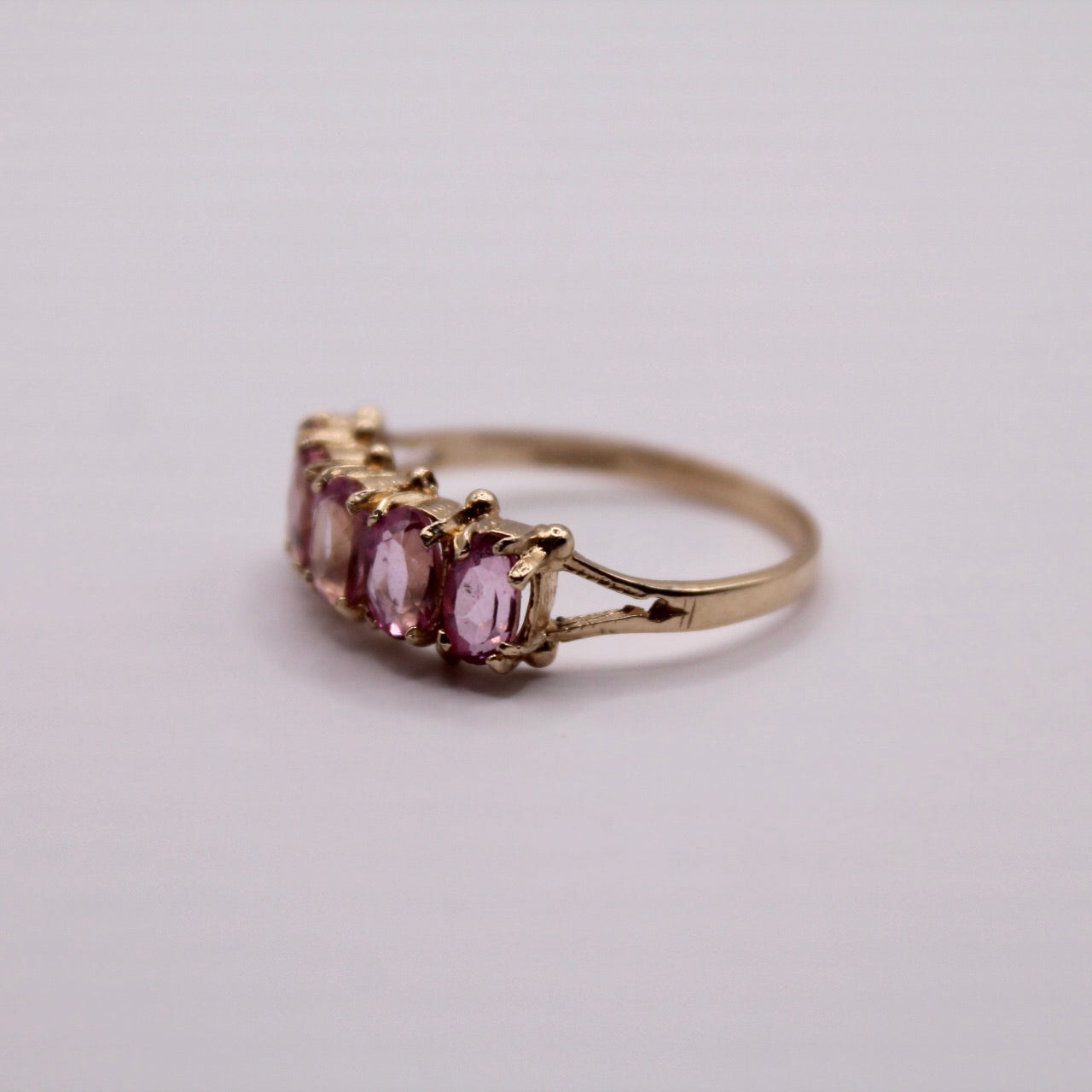 Pink Topaz Five Stone Ring