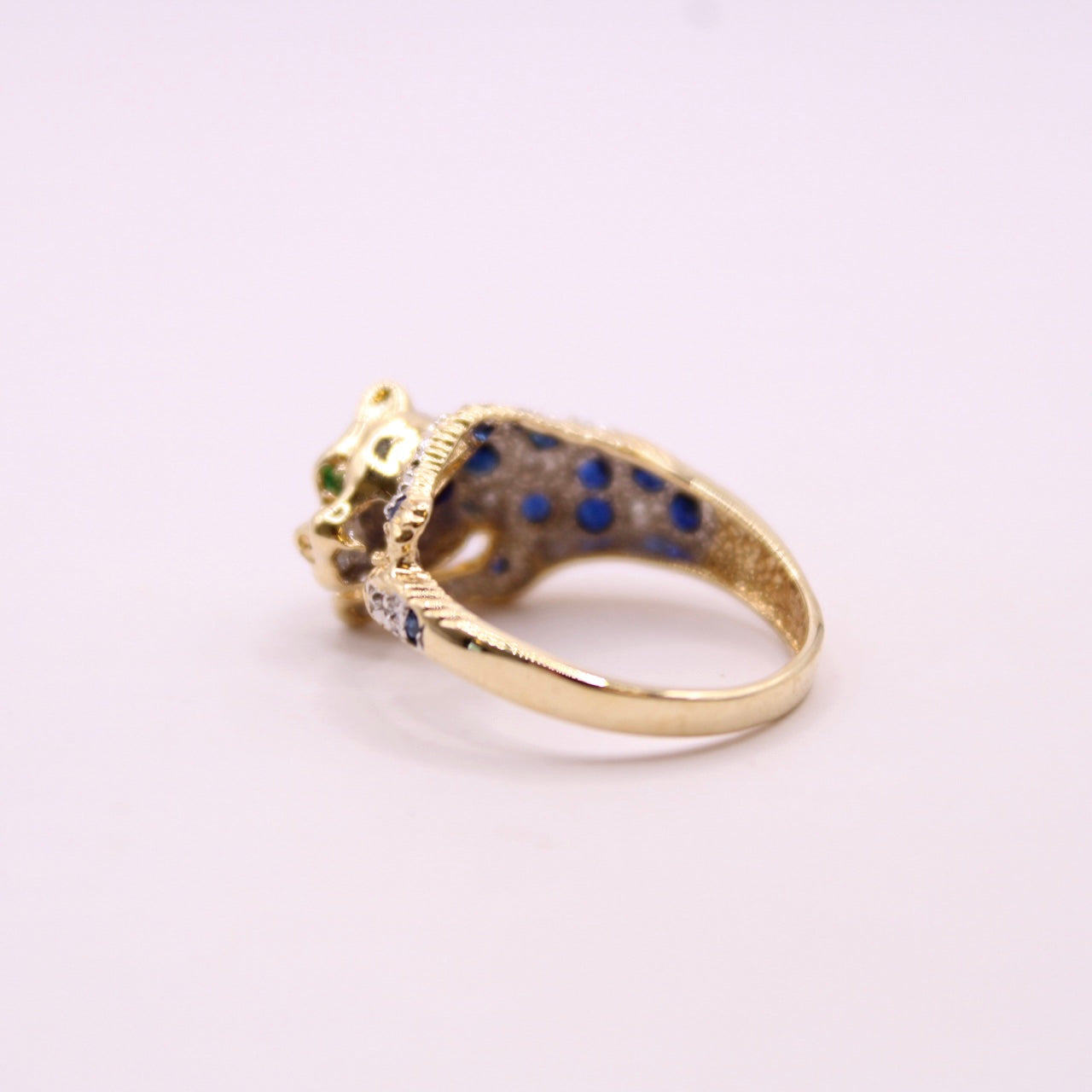 Sapphire, Diamond & Emerald Leopard Ring