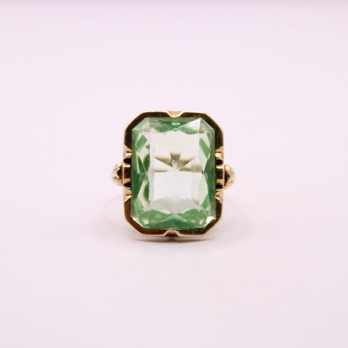Lime Spinel Statement Ring