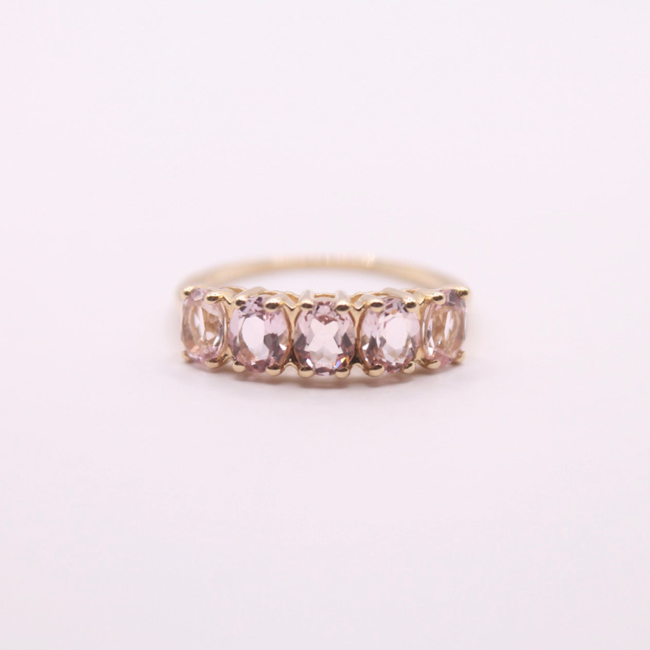 Pink Morganite Row Ring